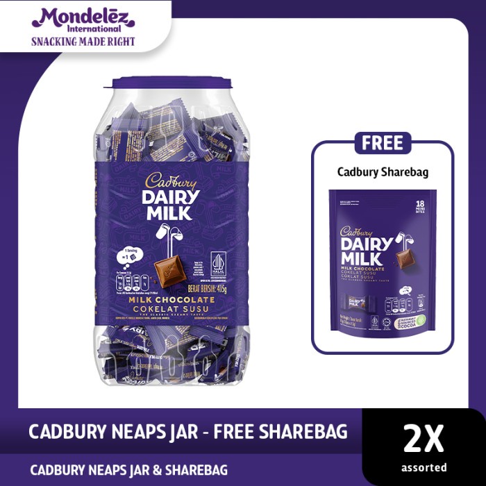 

Diskon Cadbury Dairy Milk Cokelat Neaps Jar - Free Sharebag Ready