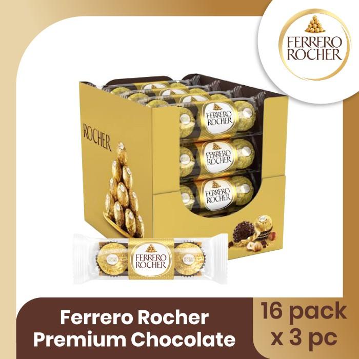 

Terlaris Ferrero Rocher Premium Chocolate Isi 3Pcs - 1 Box Coklat Susu Ready
