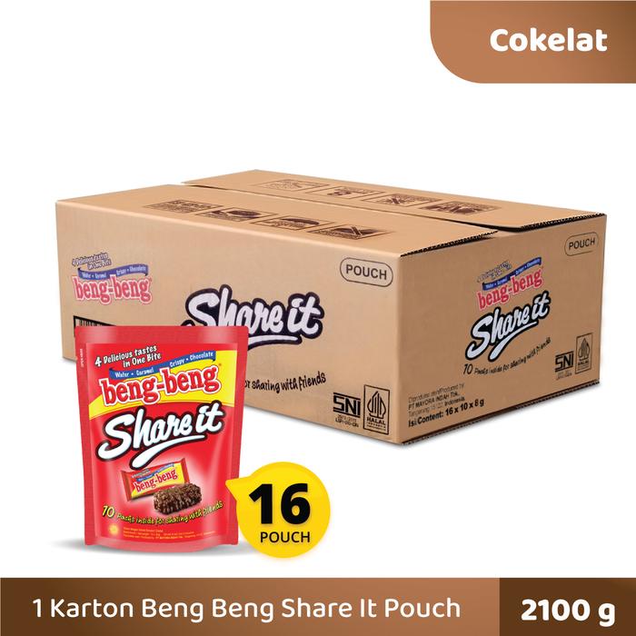 

Promo 1 Karton Wafer Cokelat Beng Beng Share It Pouch @10 Pcs Ready