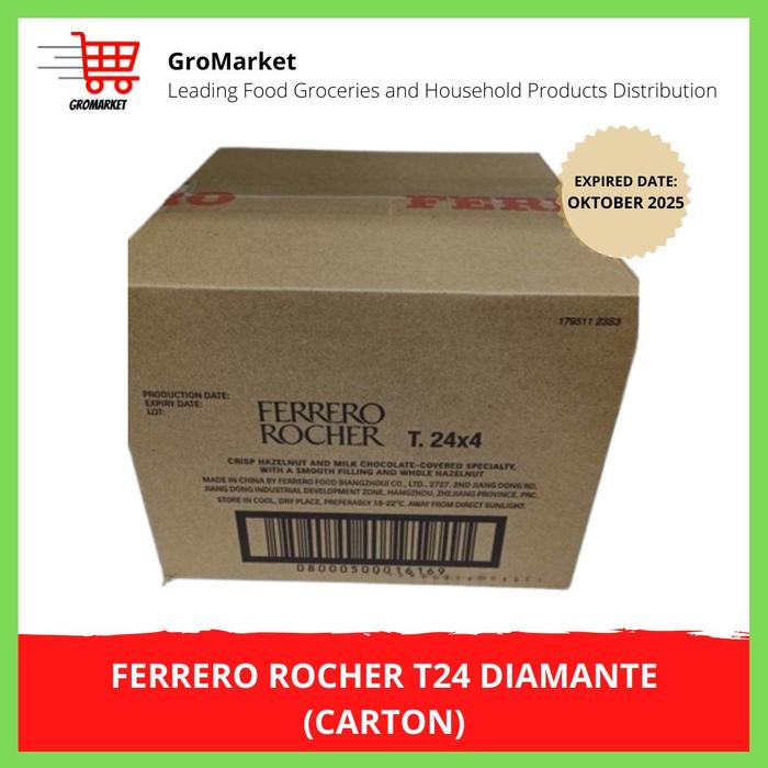 

Diskon Ferrero Rocher Chocolate T24 (Isi 24) Diamante Karton Ready