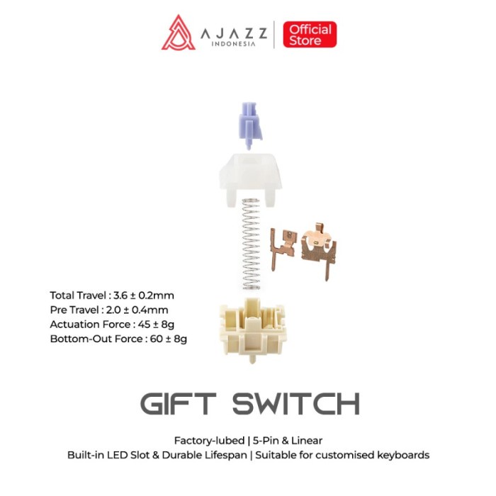 [Good] Ajazz Gift Switch Linear 5-Pin PCB Mechanical Switch Keyboard Gaming