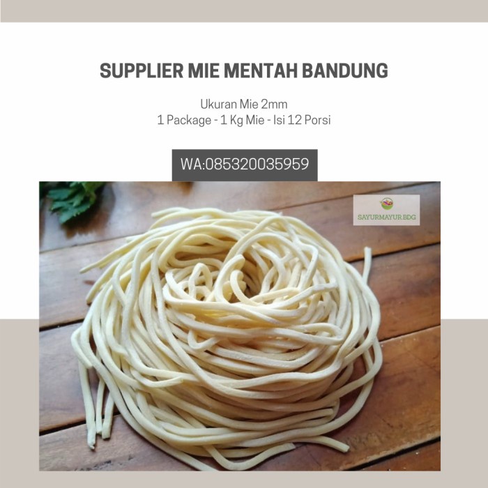 

Ready Mie Basah Mentah Untuk Mie Ayam / Mie Baso 12Porsi 1Kg