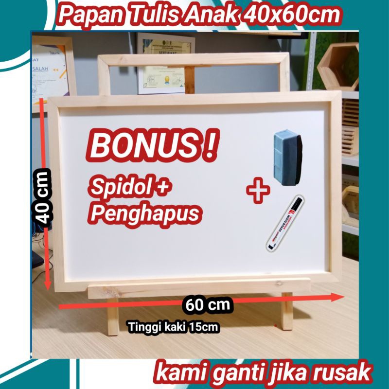 

iK! Papan Tulis Anak Whiteboard 40x60cm + Kaki (Bonus 1Spidol & 1Penghapus) LR1