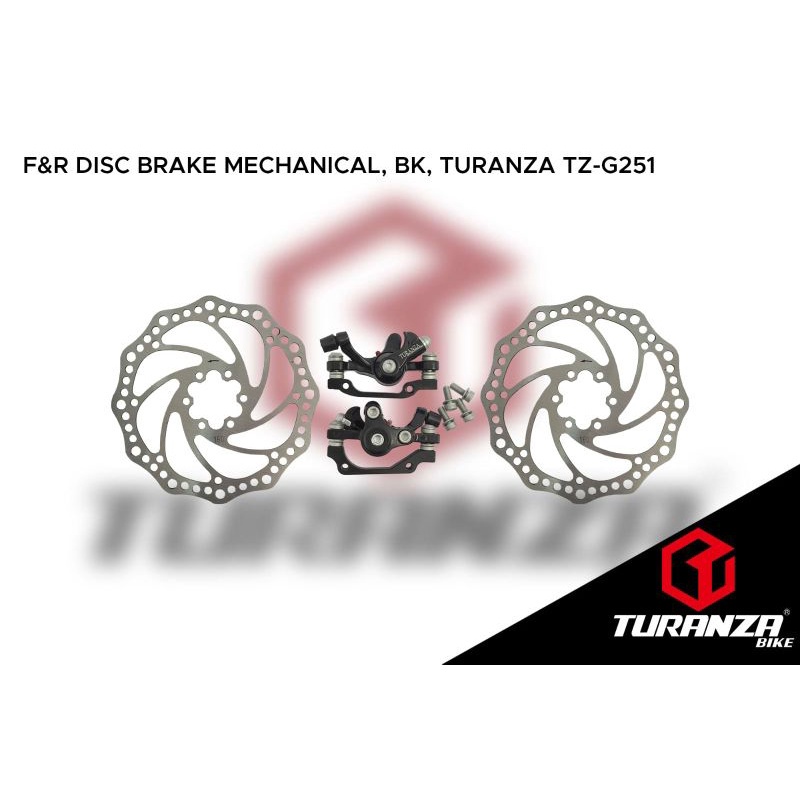 rem disc / rem cakram sepeda merk turanza, sepasang depan belakang komplit
