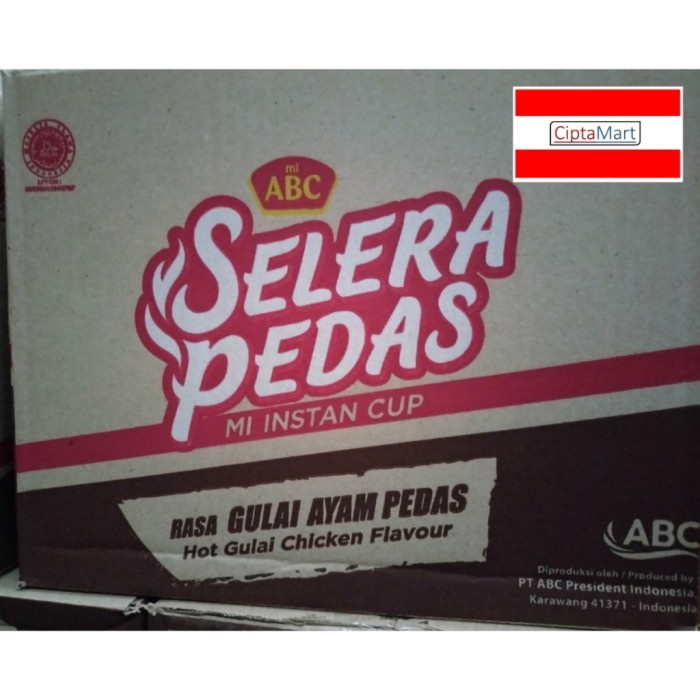 

Ready Mie Instan Cup Abc Selera Pedas Gulai Ayam Pedas Isi 12