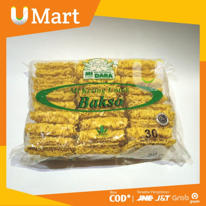 

Ready U Mart - Mie Burung Dara Isi 30 Isi Lebih Banyak 960Gr Mie Kering Baso