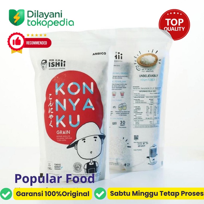 

HJK Konyaku shirataki rice 1kg - beras nasi sirataki kering diet keto 1 kg