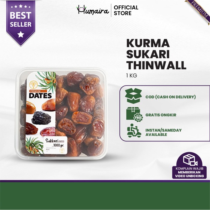 

HJK Kurma Sukari 1 kg Thinwall Kurma Raja Al-Qassim