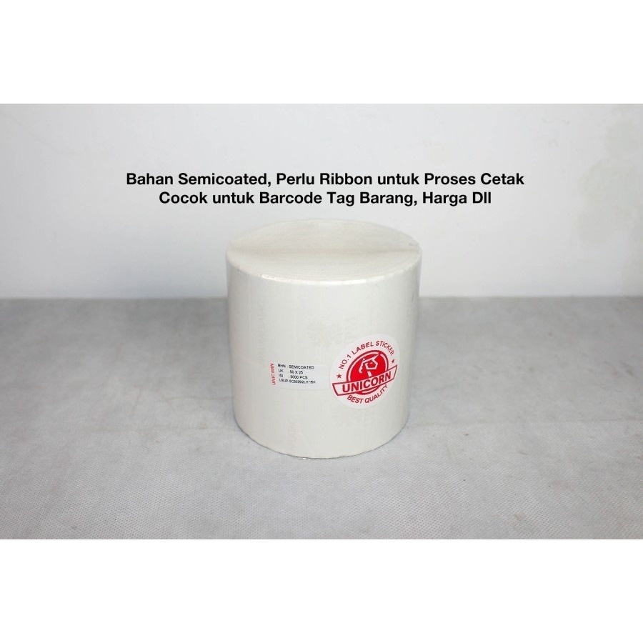 

IK! Stiker Label Barcode Semicoated 50X25mm / 50X25 mm / 50 X 25 mm 2 Core 1 Inch