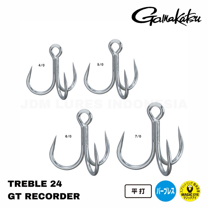 Gamakatsu Treble 24 Hook Gt Recorder