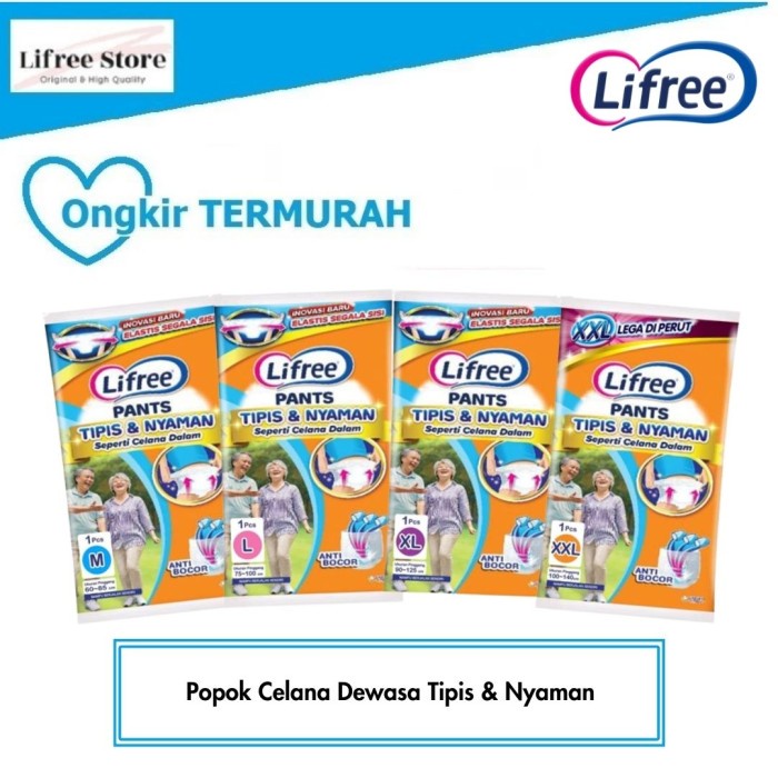 Ready 1 DUS Lifree popok dewasa celana size M / L / XL