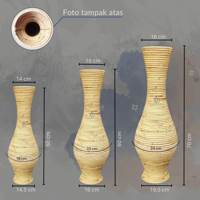 JTTOP" GUCI ROTAN VAS ROTAN ORIGINAL MODERN BULAT