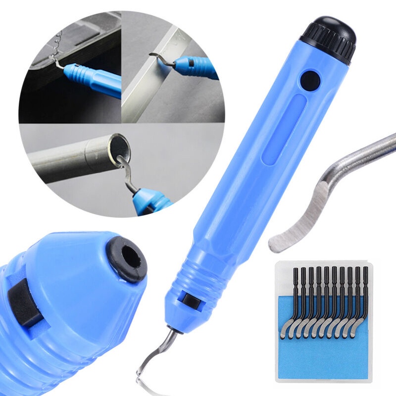 NB1100 Burr Handle /10 PCS BS1010 Cutters Hand Deburring Rough Edges Tools Plastic Metal Wood Deburr