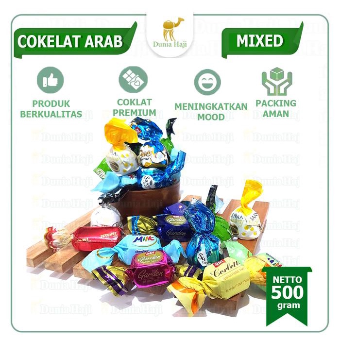

Coklat Arab Mix 500gr Cokleat Turki Turkiye Oleh Oleh Haji dan Umroh Chocolate Food