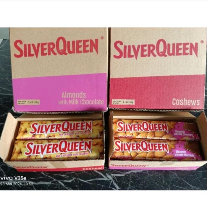 

silverqueen 55gr isi 10 pcs -coklat Silverqueen Cashew dan almond