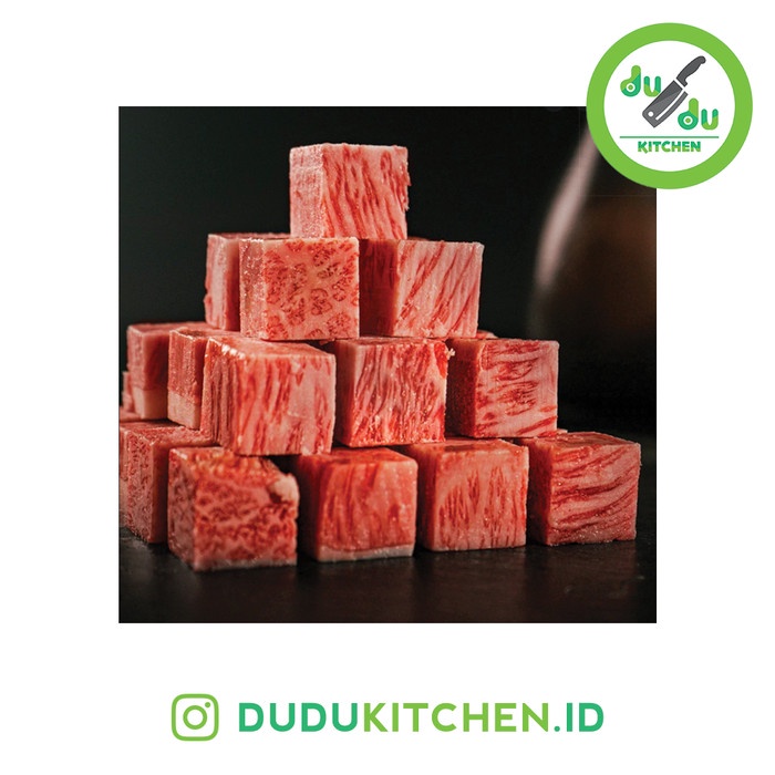 

HJK (Wagyu) Beef Saikoro - Cube 3x3 Meltik Daging Sapi Yakiniku BBQ Steak