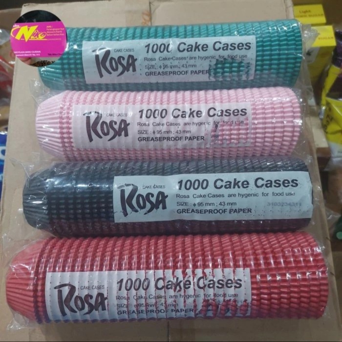 

ROSA cake cases 95mm x 43mm BLACK / HITAM gojek dan grab