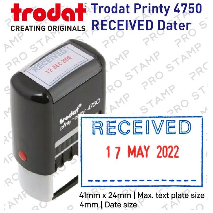 

STEMPEL OTOMATIS TRODAT 4750 DATER / RECEIVED