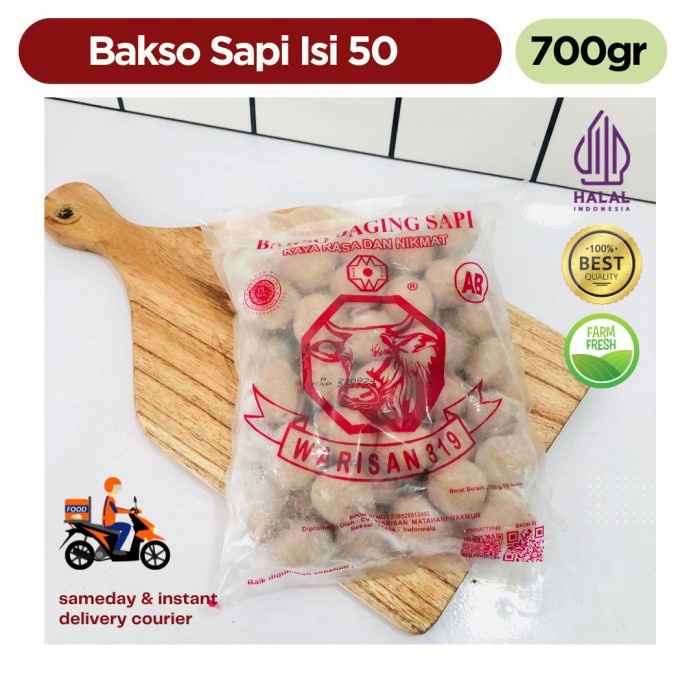 

Isi 50 pcs Bakso Sapi Warisan 319 Berat 700 gr