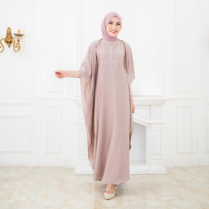 Noura Marrakesh Kaftan Satin Silk Payet Panjang Pesta Muslim