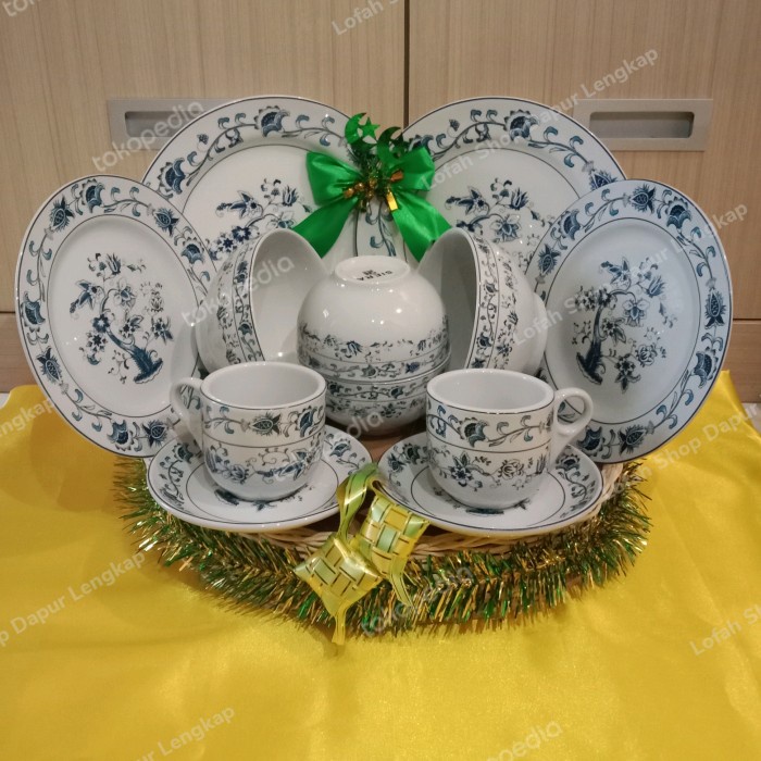 Parcel Lebaran Piring Keramik Set - Asli