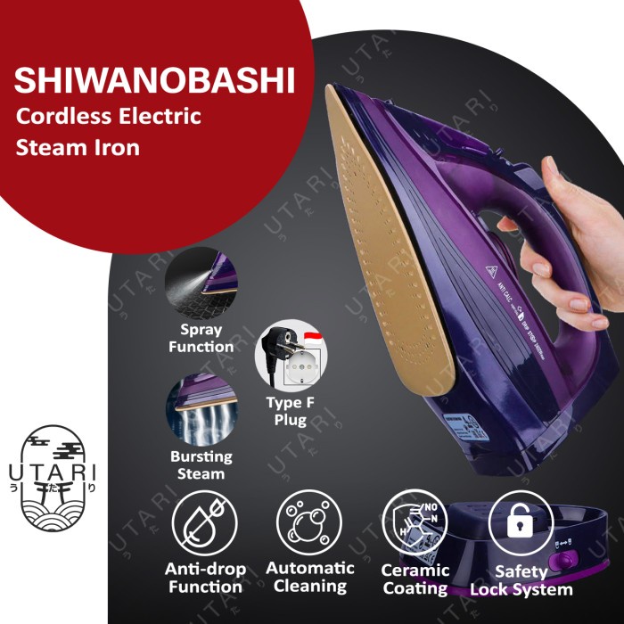 UI Setrika Uap Tanpa Kabel Cordless Electric Cerac Steam Iron DiskonJual MurahHarga DiskonObral