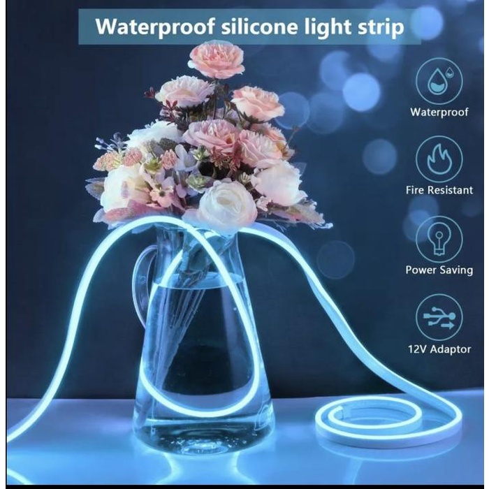 [haikal] - Lampu Neon Flex 220v 6-15M Waseosd Selang Fleksibel Warna Neon Box Outdoor Wateproof -