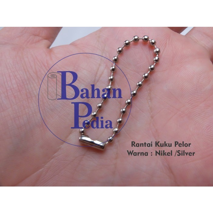[GROSS] TALI LABEL HANG TAG RANTAI KUKU PELOR BIJI LADA - NIKEL SILVER
