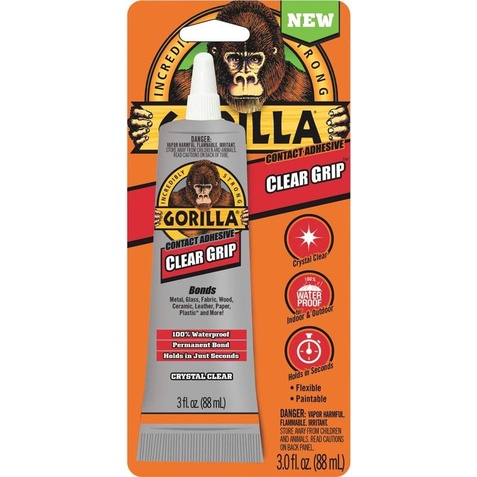 

DISKON LEM KULIT DAN PLASTIK GORILLA GLUE CLEAR GRIP FLEXIBLE ISI 88ML READYY