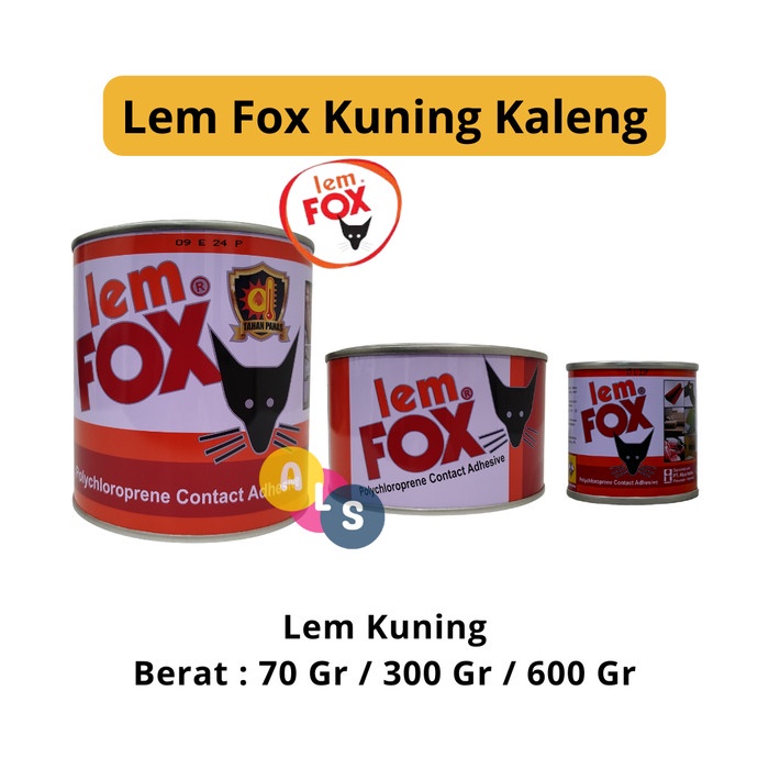 

DISKON LEM FOX KALENG KUNING/ LEM SERBAGUNA 600 GRAM READYY