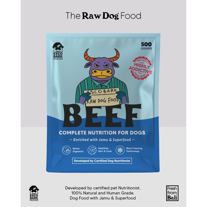 Escobark Complete Beef Raw Dog Food / Makanan Basah Anjing (Sapi)