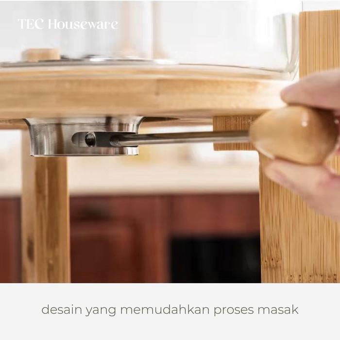 TecMazi Rice Dispenser Tempat Penyimpanan Beras Wooden Rice Dispenser Dispenser Beras Kayu Tempat