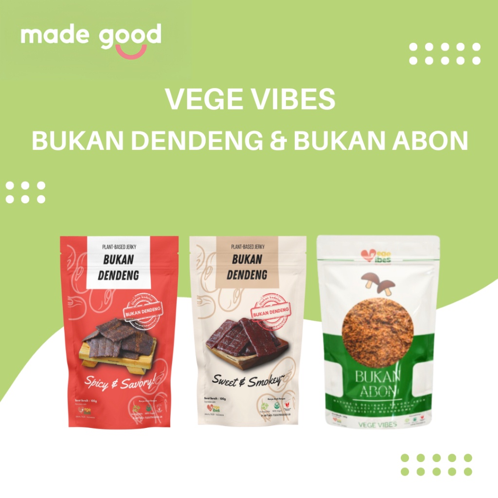 

VEGE VIBES - BUKAN DENDENG & BUKAN ABON Plant Based Vegan 100gr