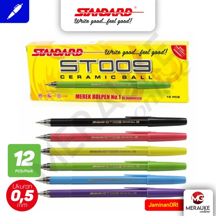 

ATKJaya- Ballpoint Standard ST009 Ceramic Ball 0.5 - Hitam 12 Pcs