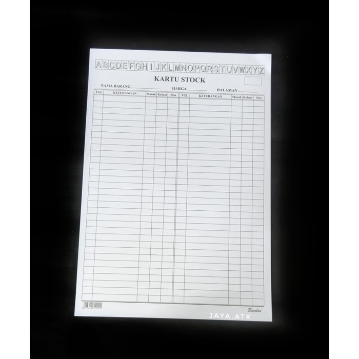 

ATKJaya- KARTU STOK STOCK BARANG A4 ISI 50 LEMBAR BAMBOO BESAR MURAH