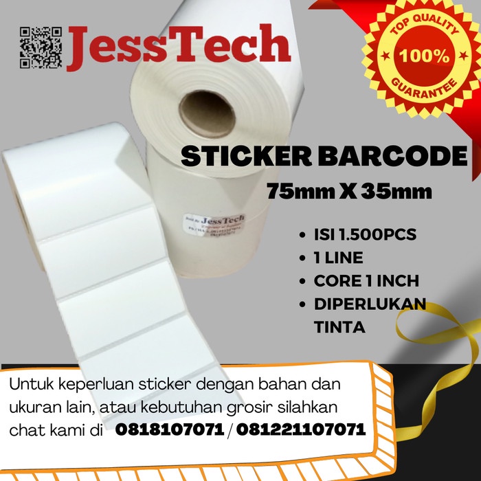 

ATKJaya- STICKER BARCODE 75MM X 35MM STIKER LABEL 75X35MM 75X35 MM