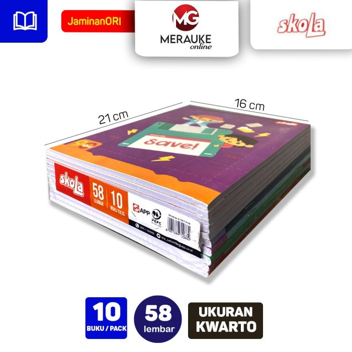 

ATKJaya- Buku Tulis SKOLA 58 Lembar (1 Pack isi 10 Buku)