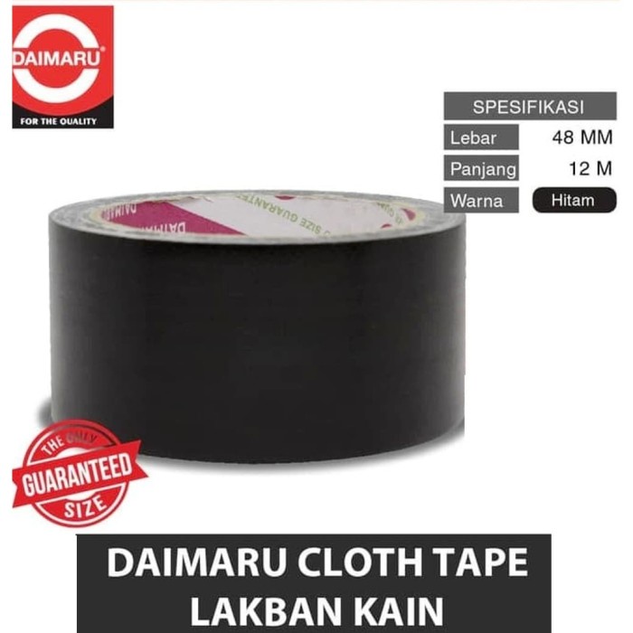 

ATKJaya- Lakban Hitam Serat Kain 2" 48mm x 12m Cloth Tape - Daimaru