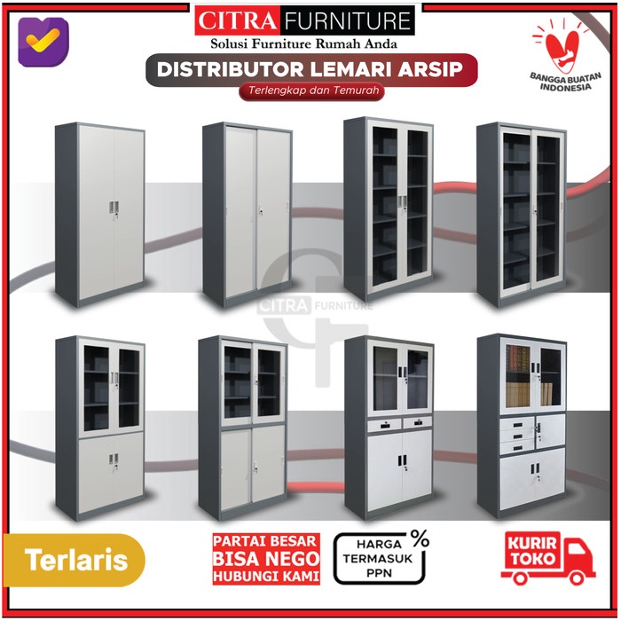 

ATKJaya- Lemari Arsip Besi KantorFilling Kabinet LokerLocker KaryawanSliding