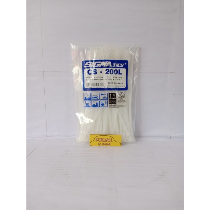 

ATKJaya- KABEL TIES SIGMA CS 200L LEBAR PUTIH 20cm 1 PACK - KABEL TIS INSULOK
