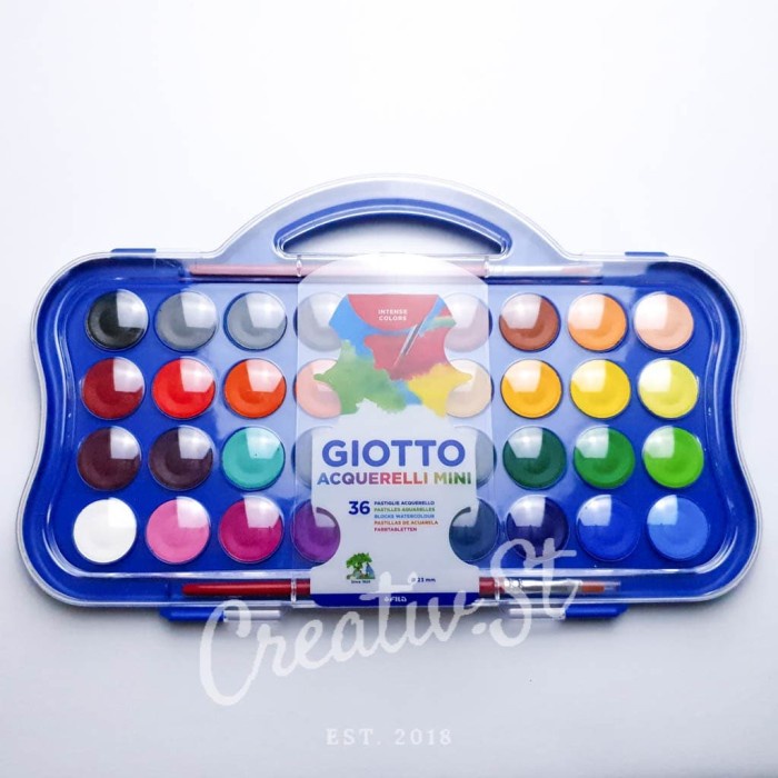 

ATKJaya- Giotto Acquerelli MINI 36 Warna Cat Air 23 mm Padat Giotto