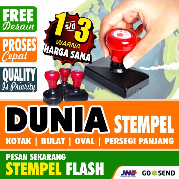 

ATKJaya- Stempel Flash Otomatis 1 Free Desain 1 s/d 3 warna harga sama