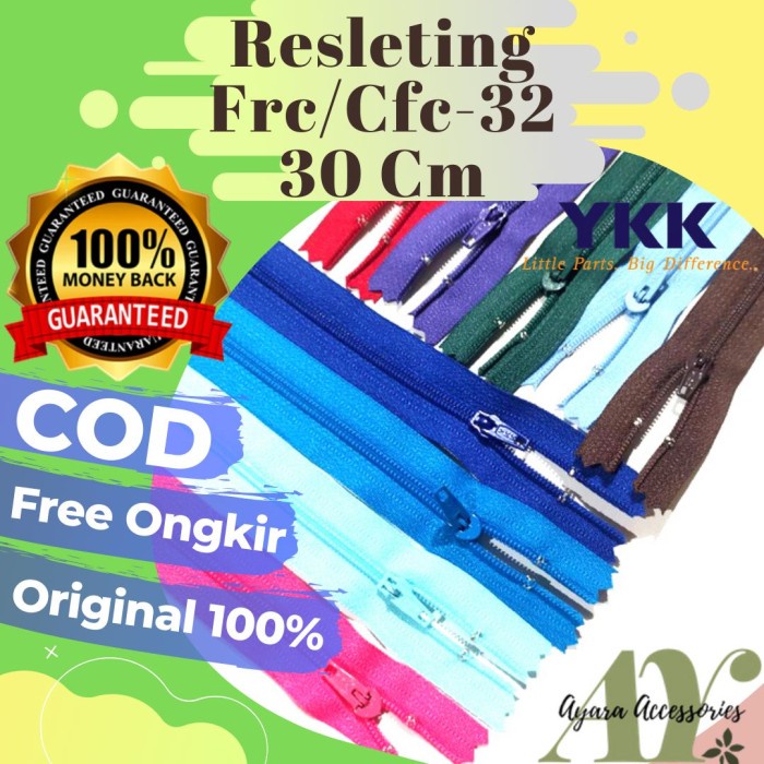 ATKJaya- RESLETING ZIPPER YKK NO 3 30 CM TERBAIK
