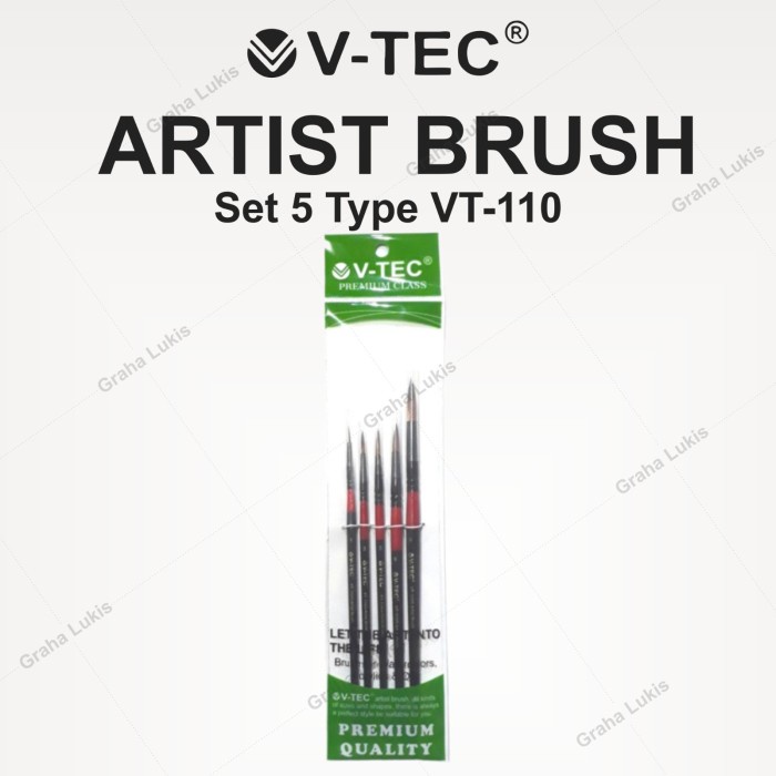 

ATKJaya- V-Tec Round Brush VT-110 Set 5 / Kuas Lukis Set 5