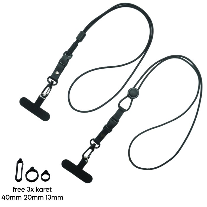 

ATKJaya- Lanyard String Mix Leather Emboss Free 3 Rubber Ring karet