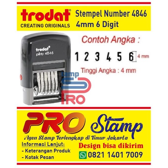 

ATKJaya- Stempel Otomatis Angka Trodat 4846 (Stempel 6 Digit / 4mm)