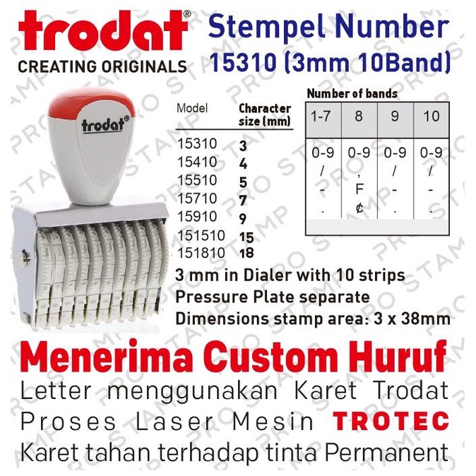 

ATKJaya- Stempel Angka Manual 10 Digit 3mm Trodat 15310