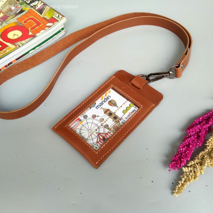 

ATKJaya- ID Card Pegawai Nametag Kulit Asli Lanyard - E Toll