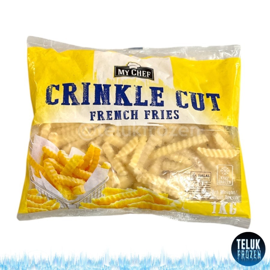 

My Chef Crinkle Cut French Fries 1kg Kentang Zig Zag 1 kg Potato Fry Gerigi Fried Potatoes Halal