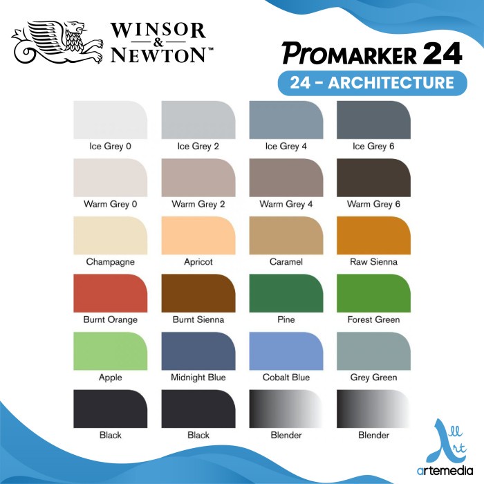 

MARKER SET WALLET 24 SET PROMARKER WINSOR & NEWTON BRUSH PEN